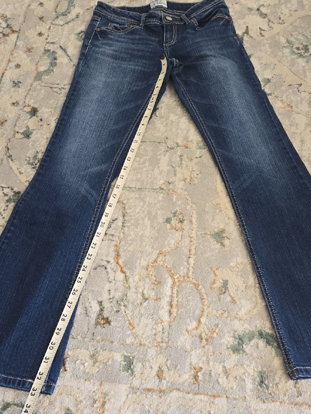 Aeropostale Dark Blue Flare Wide-Leg Jeans Size 7/8 Long